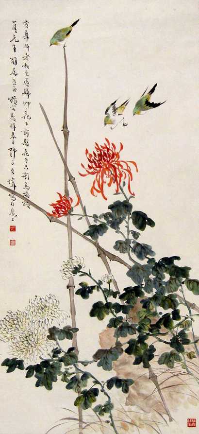 王伟 花鸟 立轴